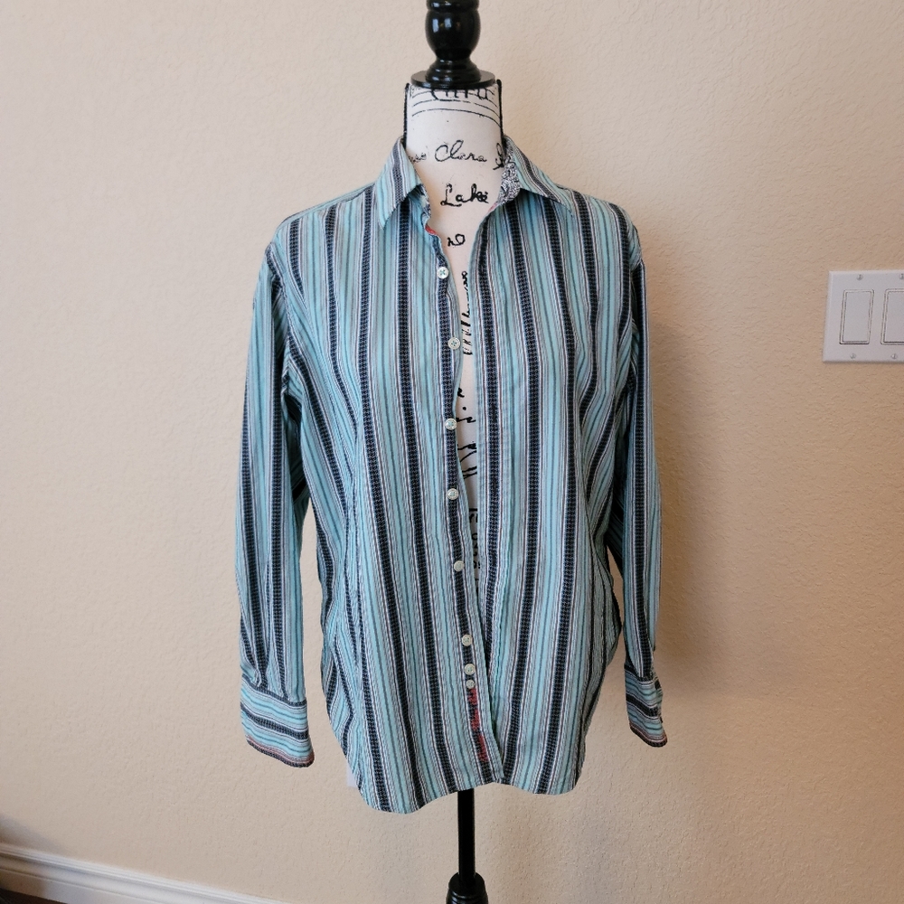 Robert Graham Stripped Button Down, Size Small - image 2